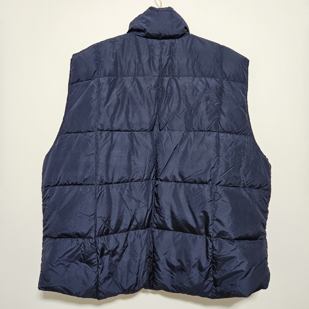 LANDS' END‎ Mens Goose Down Puffer Vest Nylon Insulated Gorpcore Snaps Blue XL - Picture 6 of 10